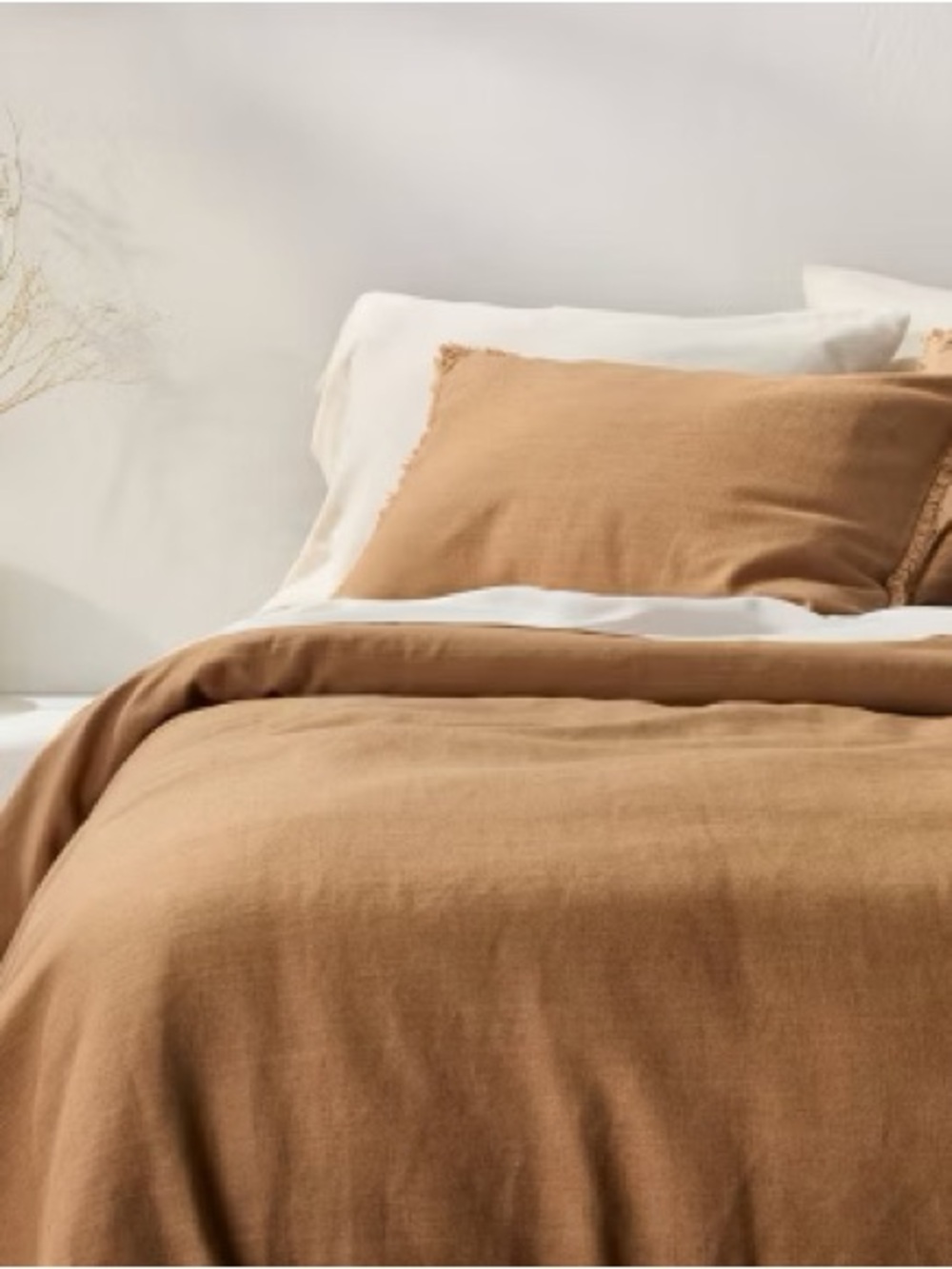 Casaluna Linen-Cotton Comforter Set in Caramel Brown